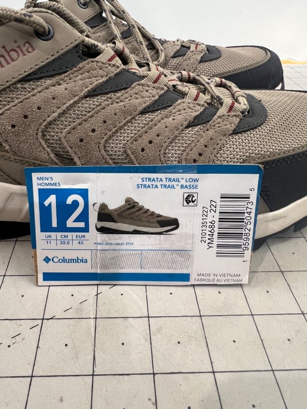 Columbia Men's Strata Trail Low Hiking Shoes - Pebble/Spice Sz. 12 new - Picture 5 of 7